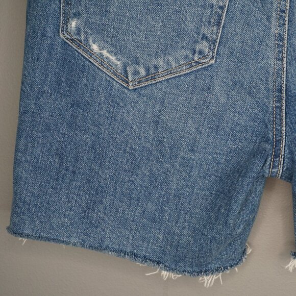 NEW PAIGE Sarah Longline Cut Off Short in Wannabe Distressed w/ dip hem sz 24 - Picture 13 of 16